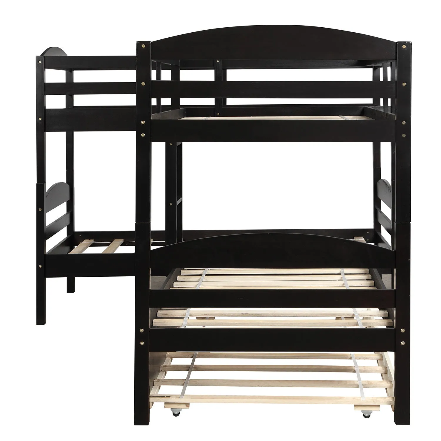 Simple Durable Twin L-Shaped Bunk With Trundle