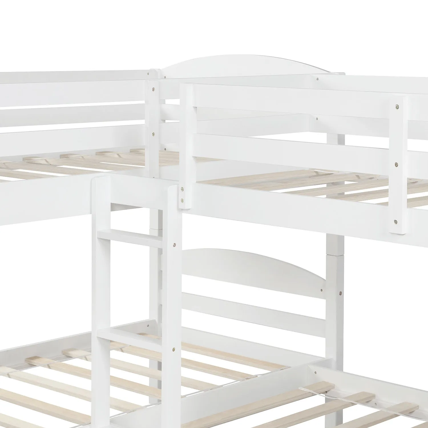 Simple Durable Twin L-Shaped Bunk With Trundle