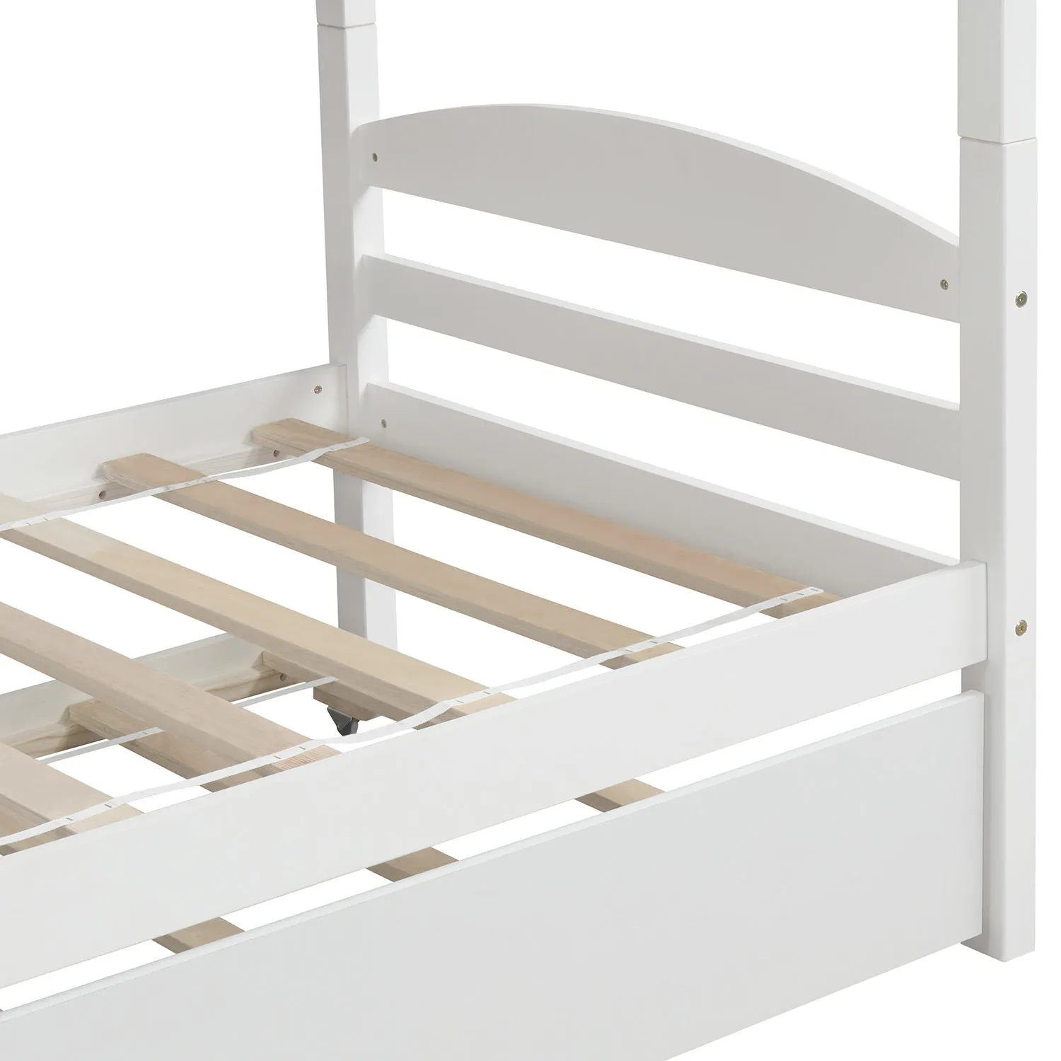 Simple Durable Twin L-Shaped Bunk With Trundle