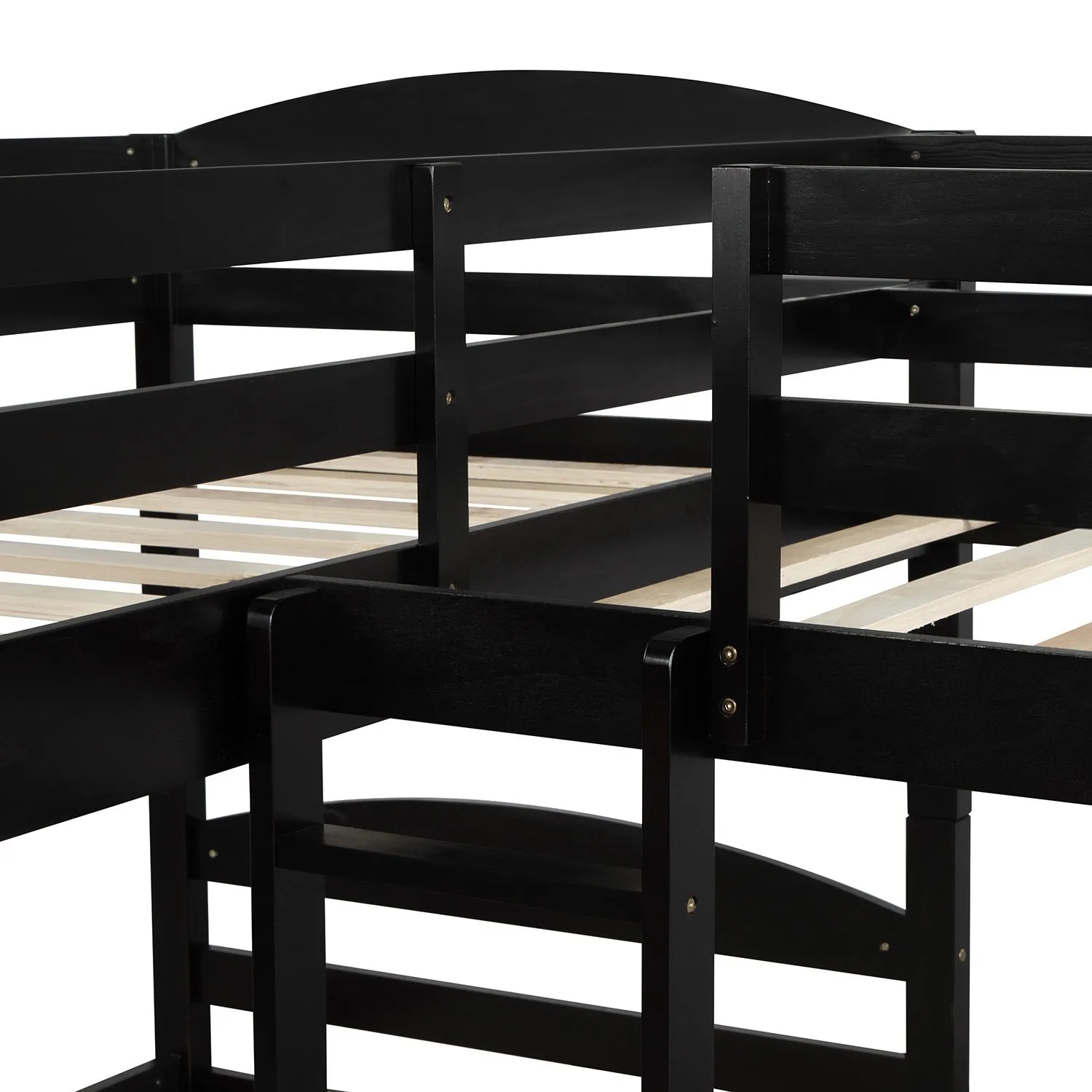 Simple Durable Twin L-Shaped Bunk With Trundle