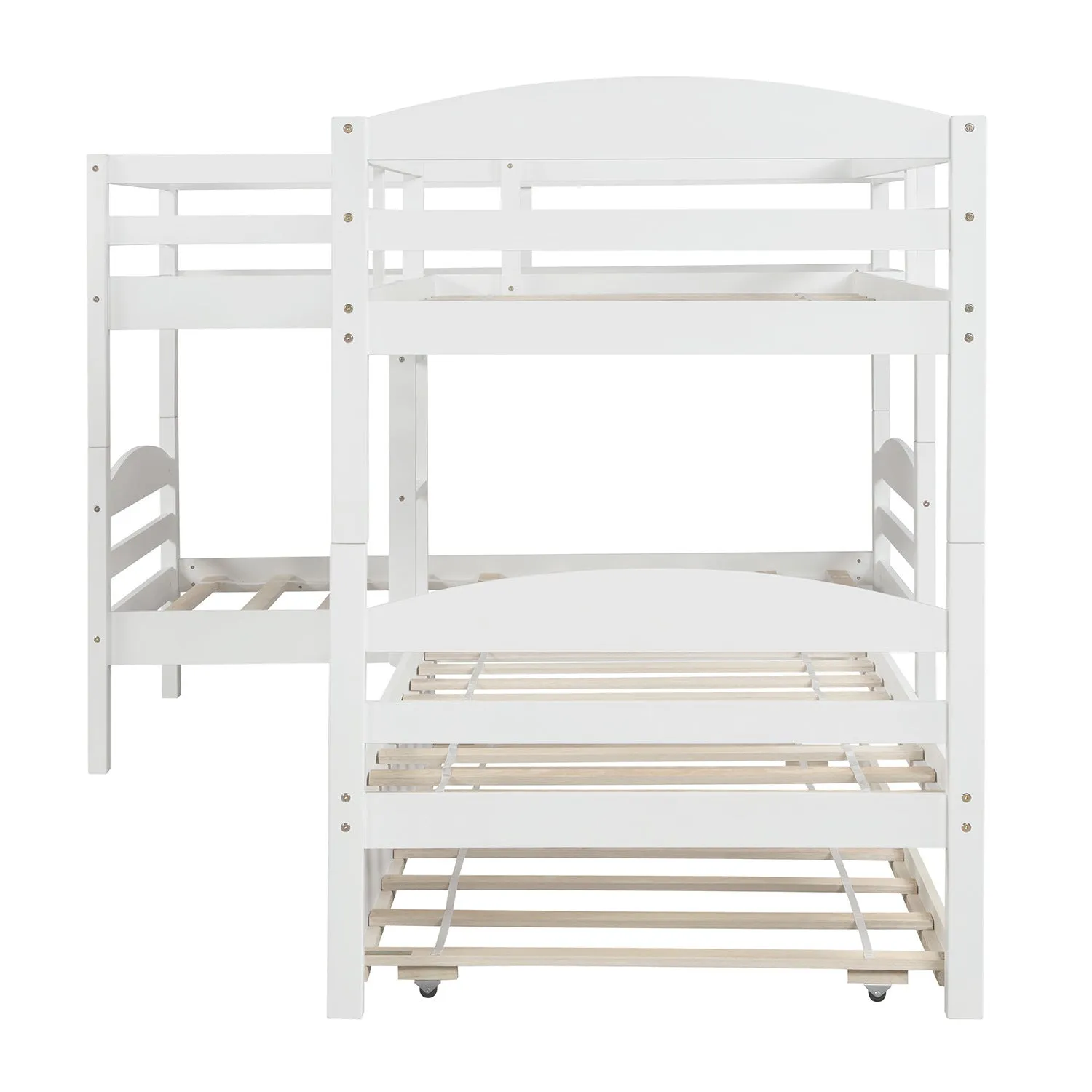 Simple Durable Twin L-Shaped Bunk With Trundle