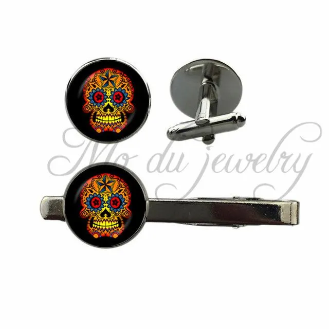 Skull & Crossbones Cufflinks   Tie Clip
