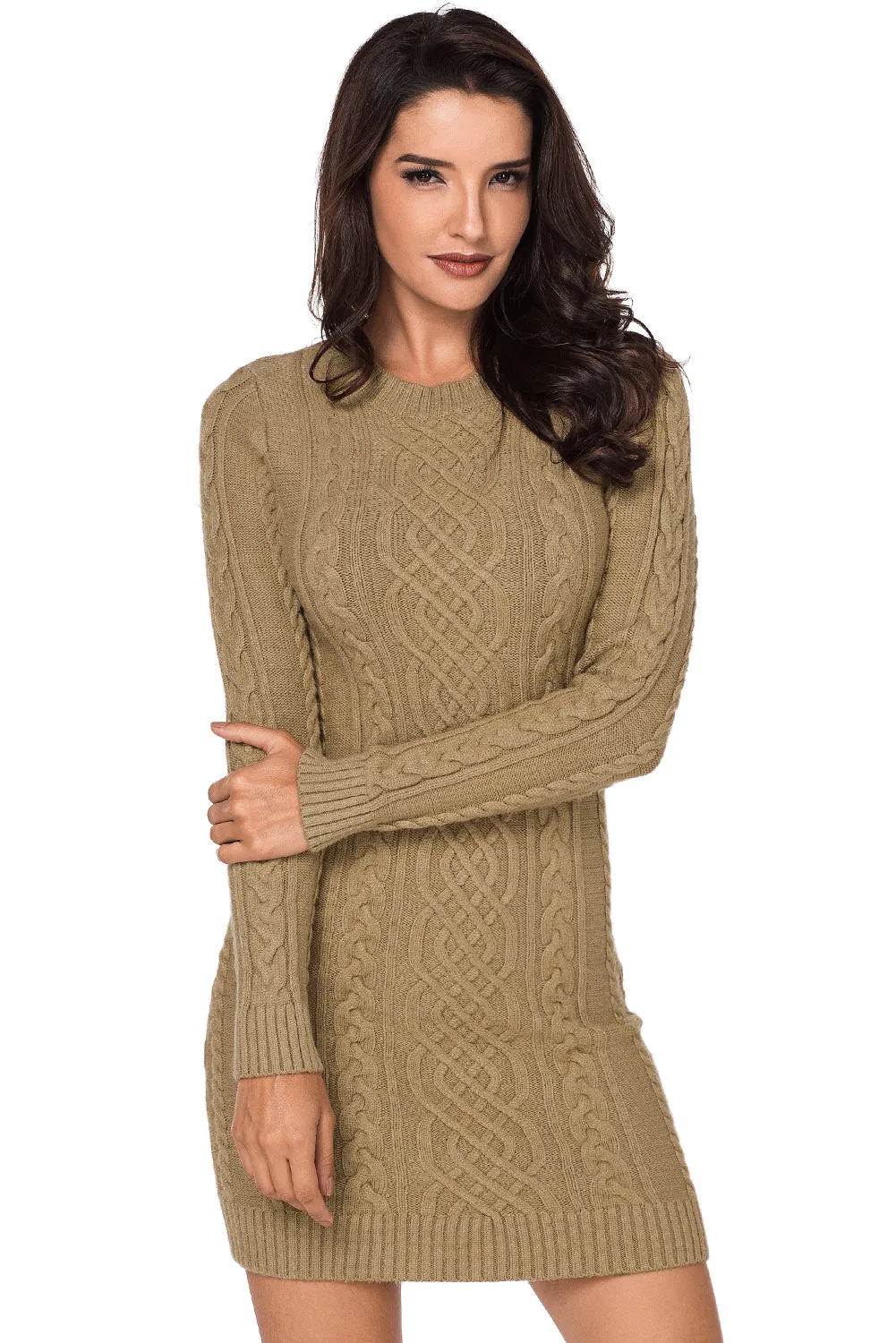 Slouchy Cable Sweater Dress