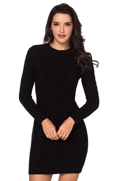 Slouchy Cable Sweater Dress