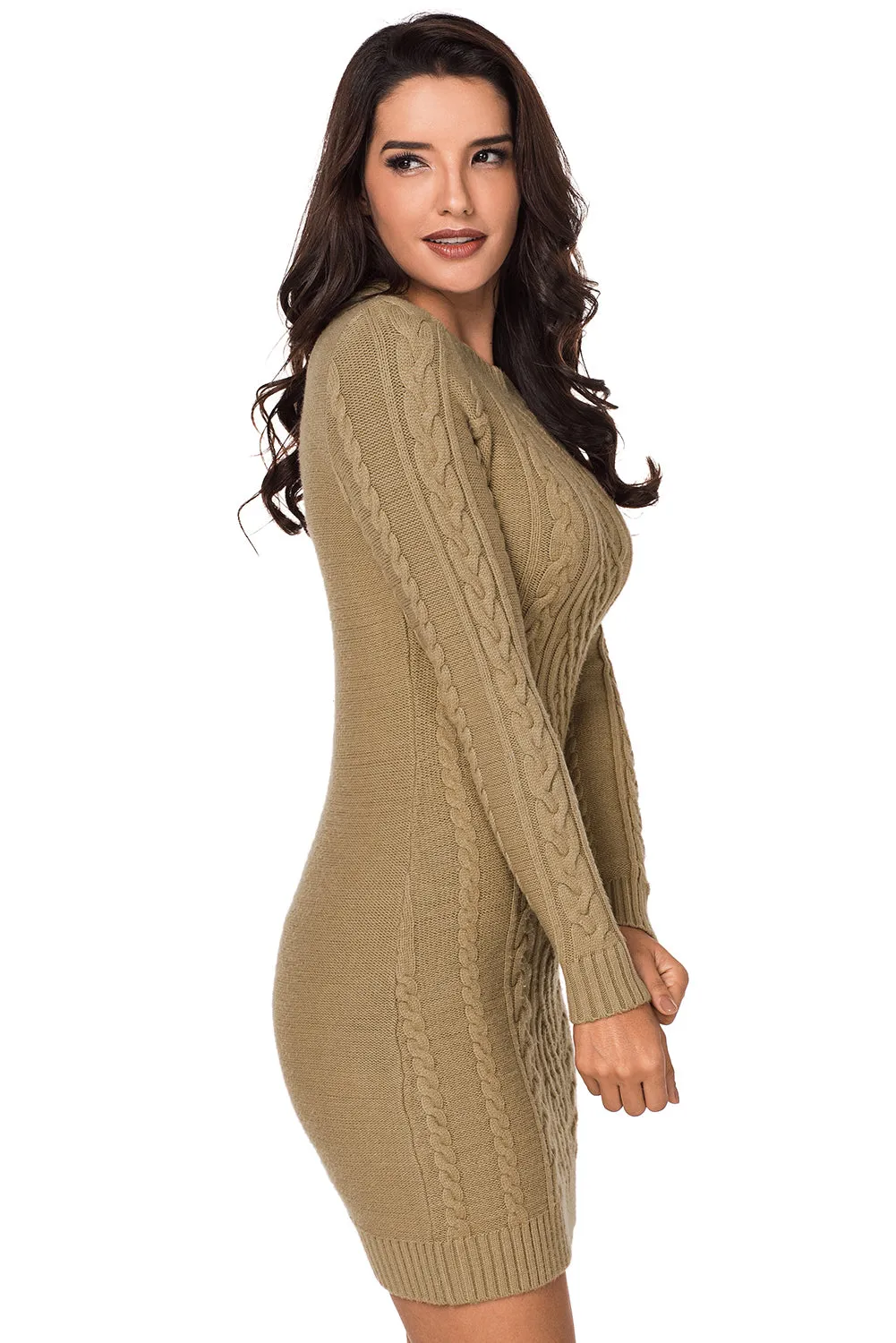 Slouchy Cable Sweater Dress
