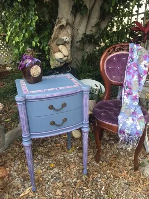 SOLD! Antique Purple Night Stand or Side Table
