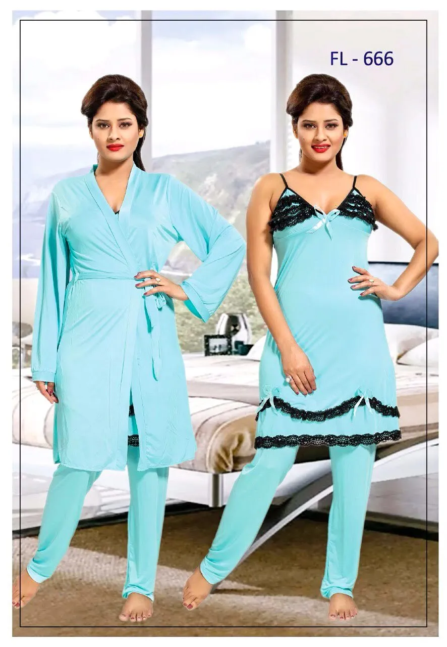 Stylish FL-666 - Flourish Exclusive Bridal Nighty Set Collection