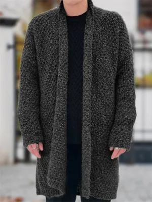 Stylish Mid-length Knit Cardigan Sweater for Men