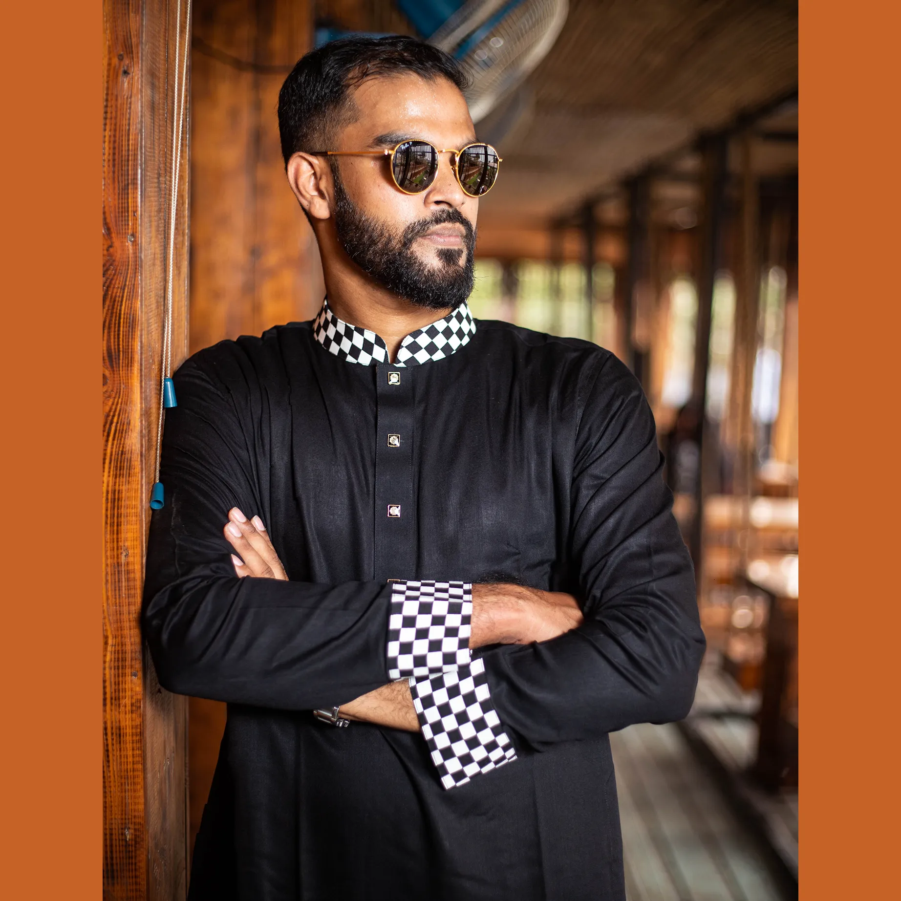 Stylish Neck Black Soft Cotton Premium Panjabi