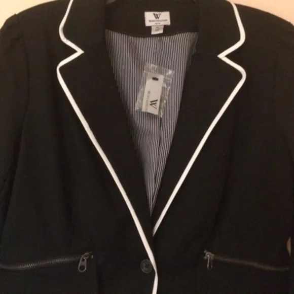 Stylish Worthington Black &amp; White Topper Jacket -