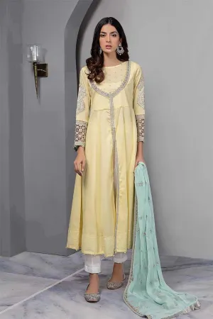 Stylish Yellow Dress By Maria B Model# L 1841