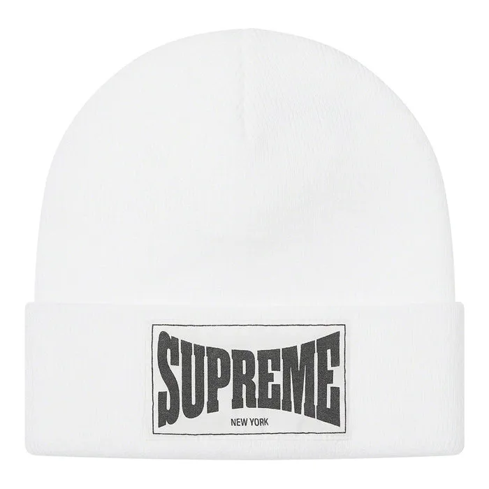 Supreme Woven Label Beanie- White
