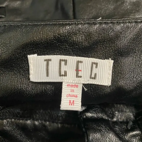 TCEC Women Black Faux Leather High Waist Shorts Sleek Sophisticated Chic Edgy