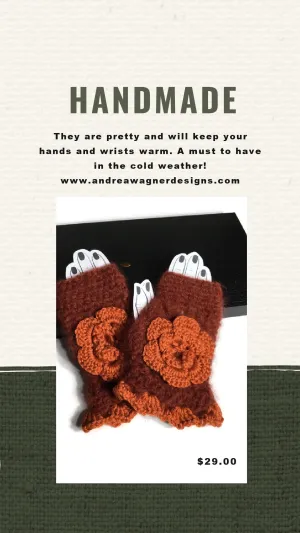 THE ORANGE ALPACA FINGERLESS GLOVES, crochet fingerless gloves, woman's size,  gift for her, winter wear,
