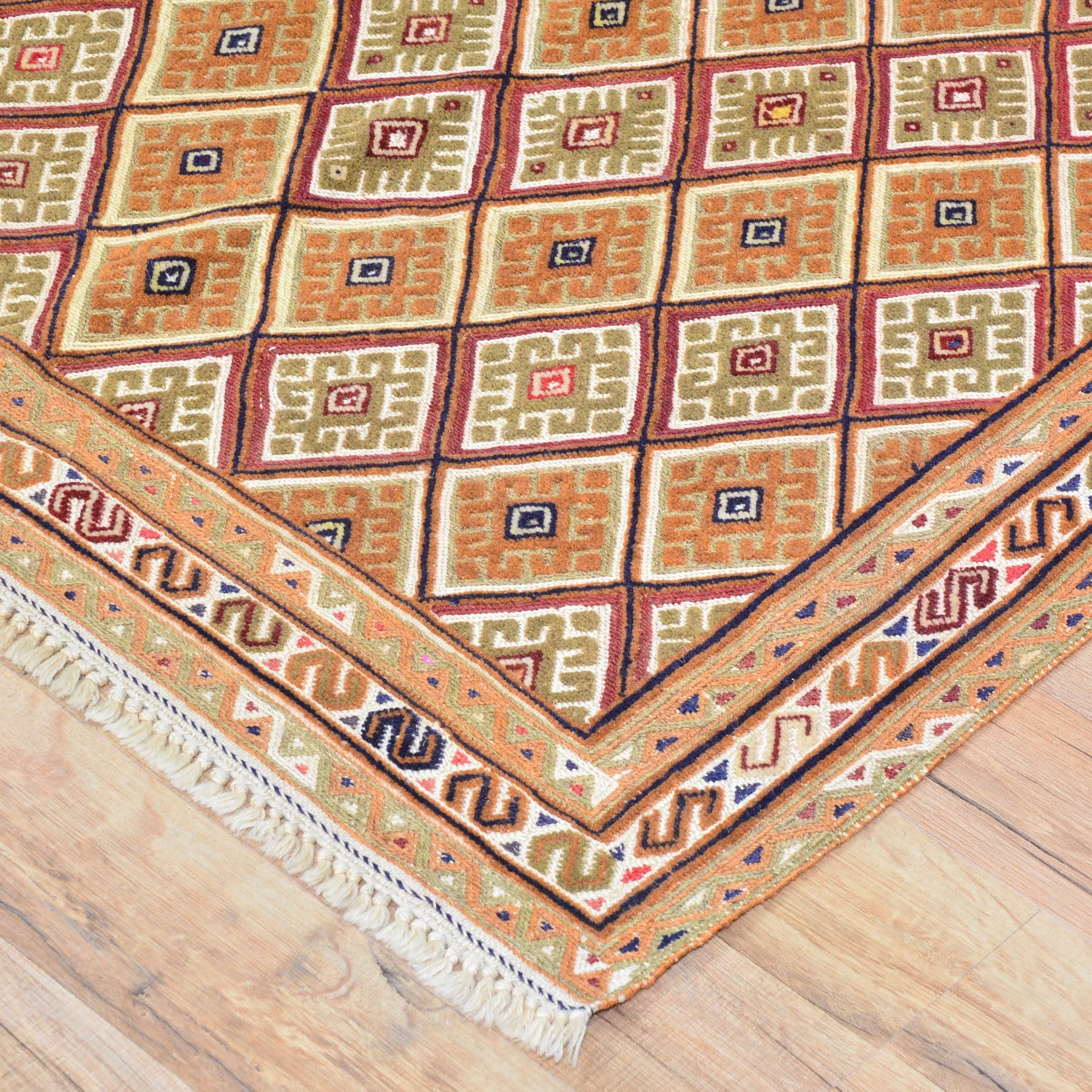 Tribal Handmade Geometric Design 100% Wool Rug (Size 2.8 X 4.0) Cwral-8322