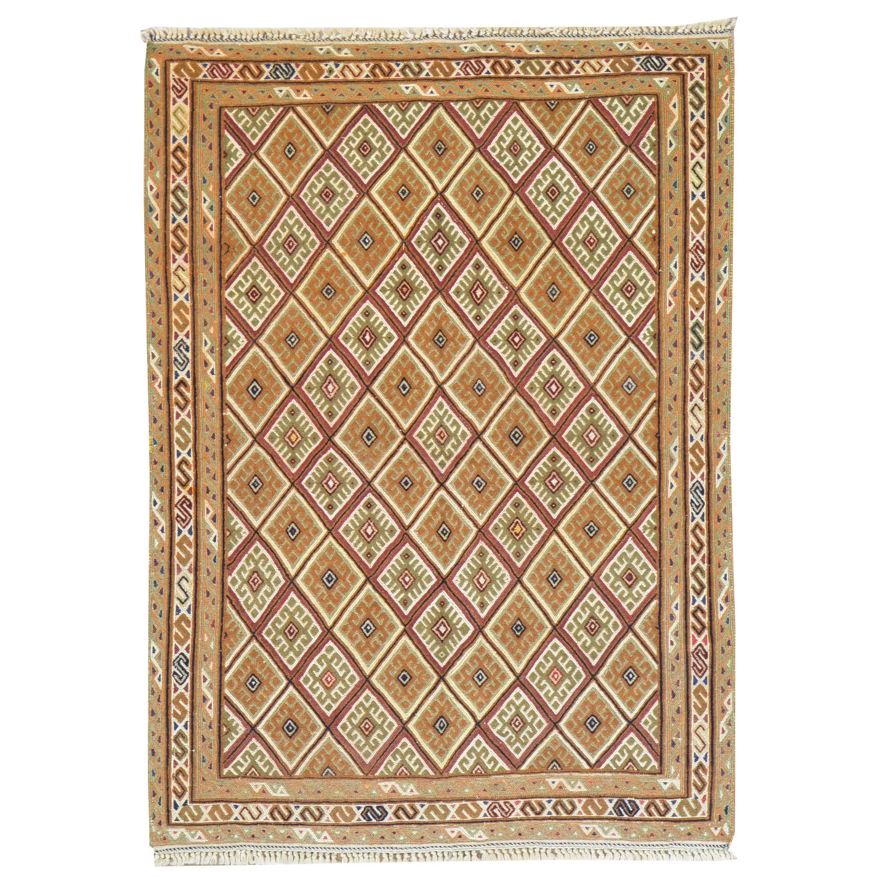 Tribal Handmade Geometric Design 100% Wool Rug (Size 2.8 X 4.0) Cwral-8322