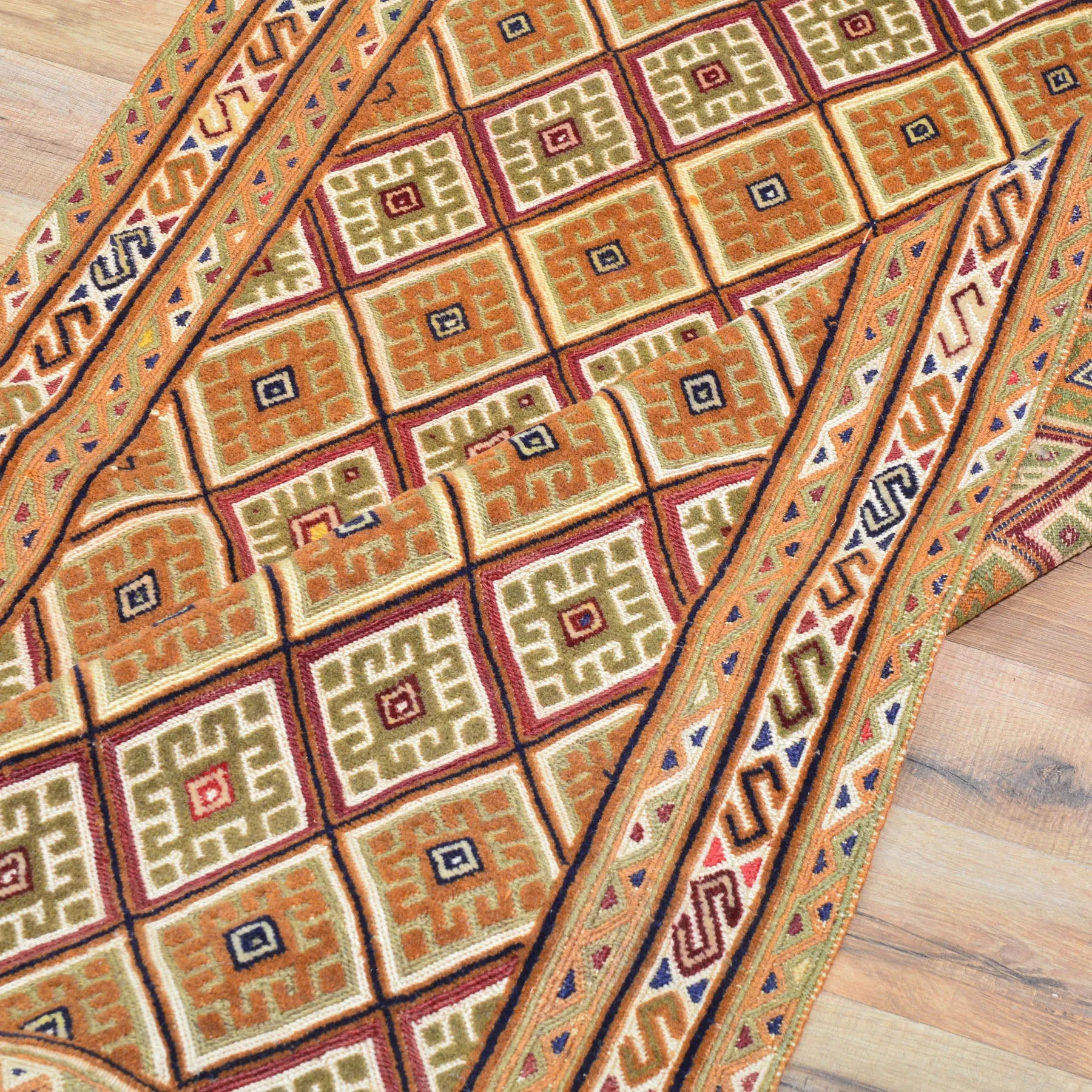 Tribal Handmade Geometric Design 100% Wool Rug (Size 2.8 X 4.0) Cwral-8322