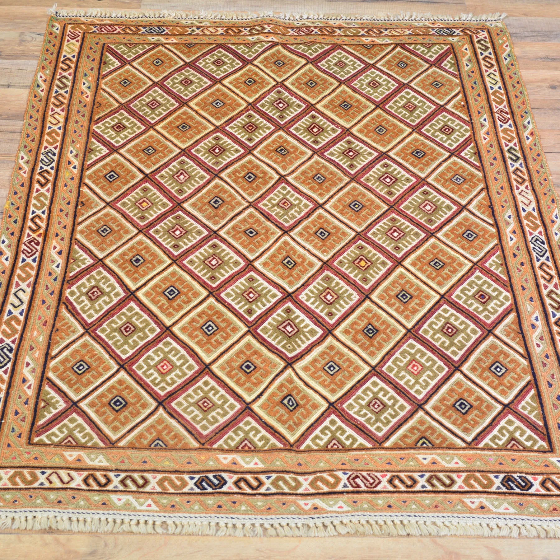 Tribal Handmade Geometric Design 100% Wool Rug (Size 2.8 X 4.0) Cwral-8322