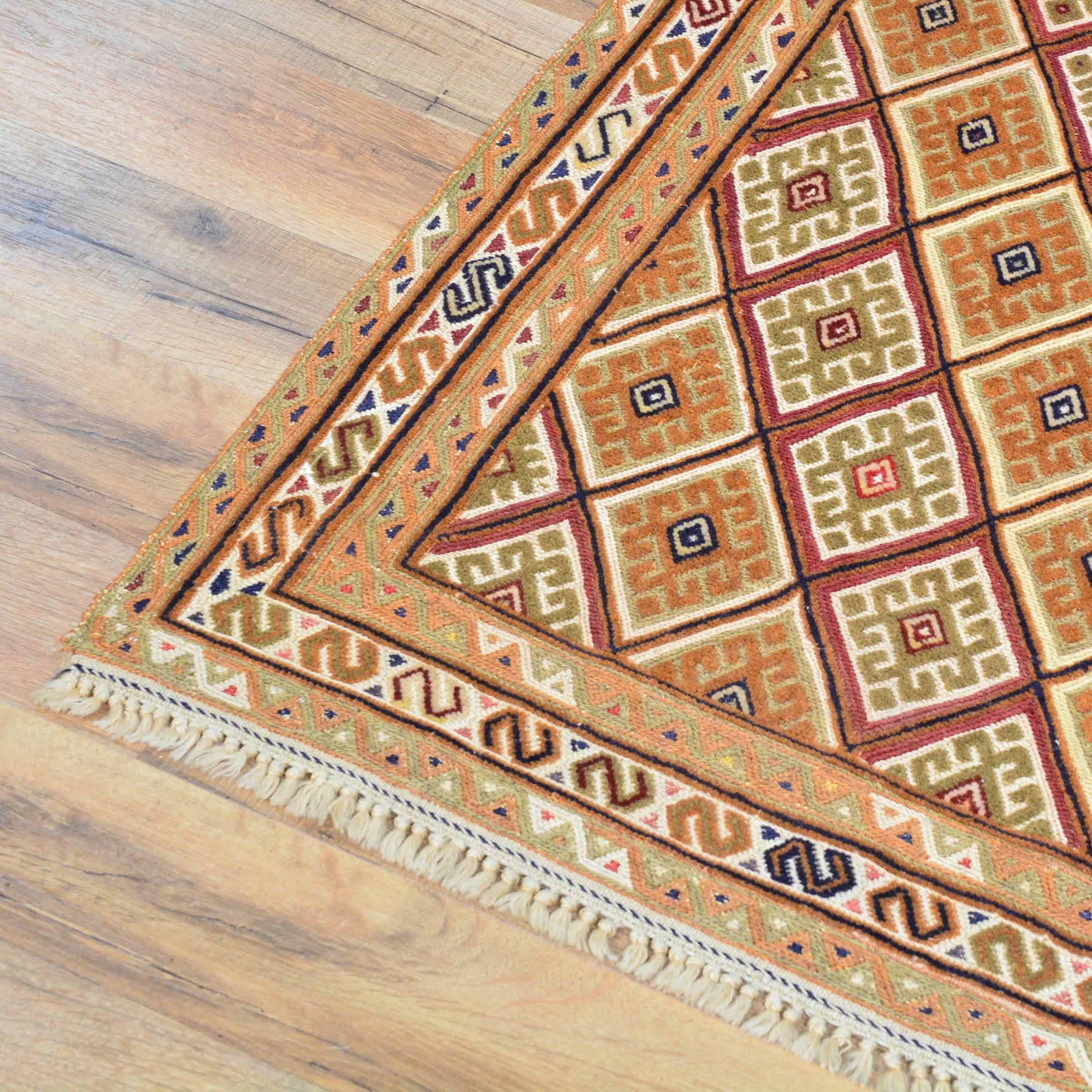 Tribal Handmade Geometric Design 100% Wool Rug (Size 2.8 X 4.0) Cwral-8322