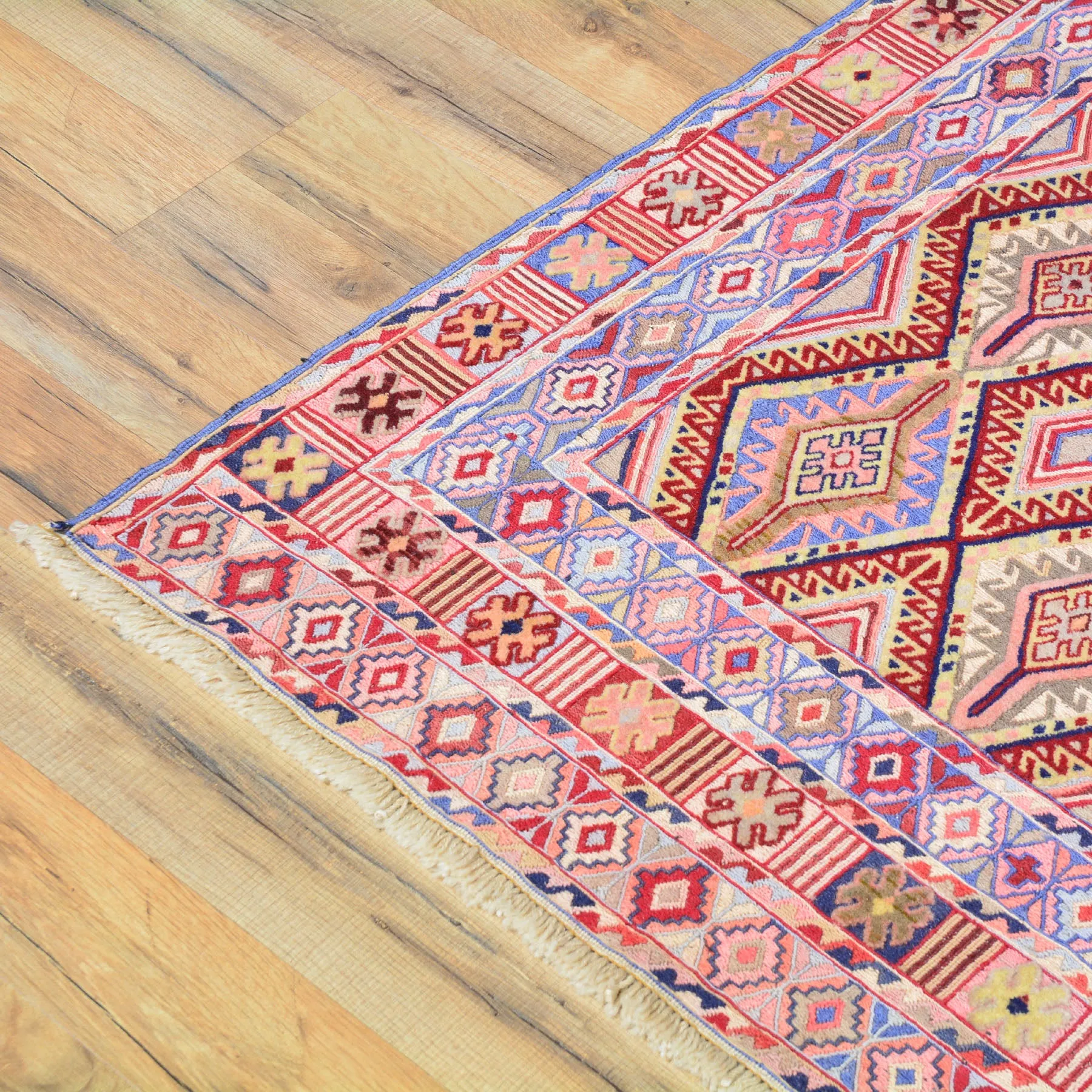 Tribal Handmade Geometric Design Multi-Weave Wool Rug (Size 4.5 X 5.11) Cwrsf-1140