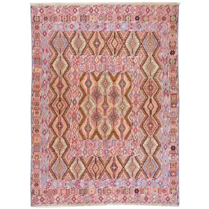 Tribal Handmade Geometric Design Multi-Weave Wool Rug (Size 4.5 X 5.11) Cwrsf-1140