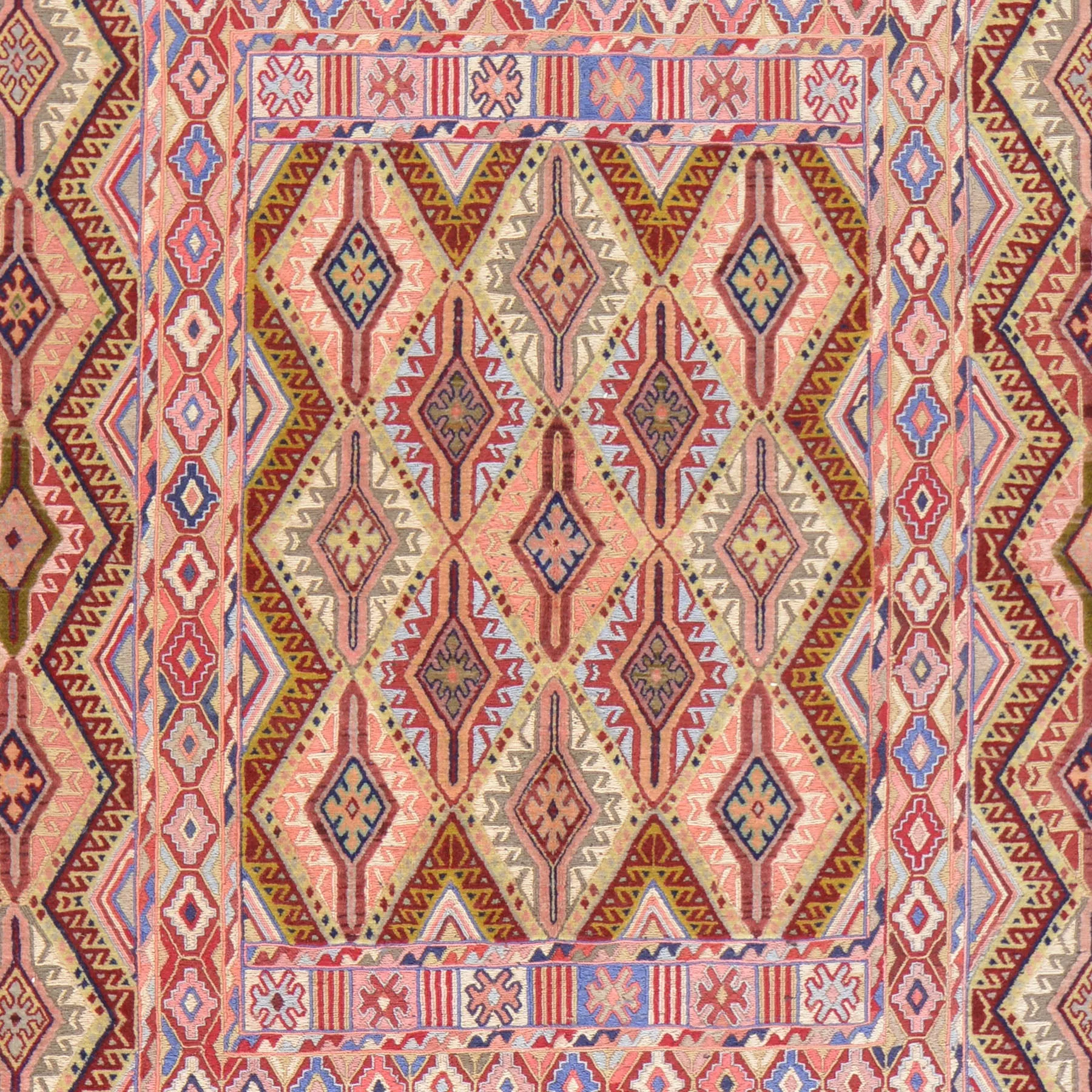 Tribal Handmade Geometric Design Multi-Weave Wool Rug (Size 4.5 X 5.11) Cwrsf-1140