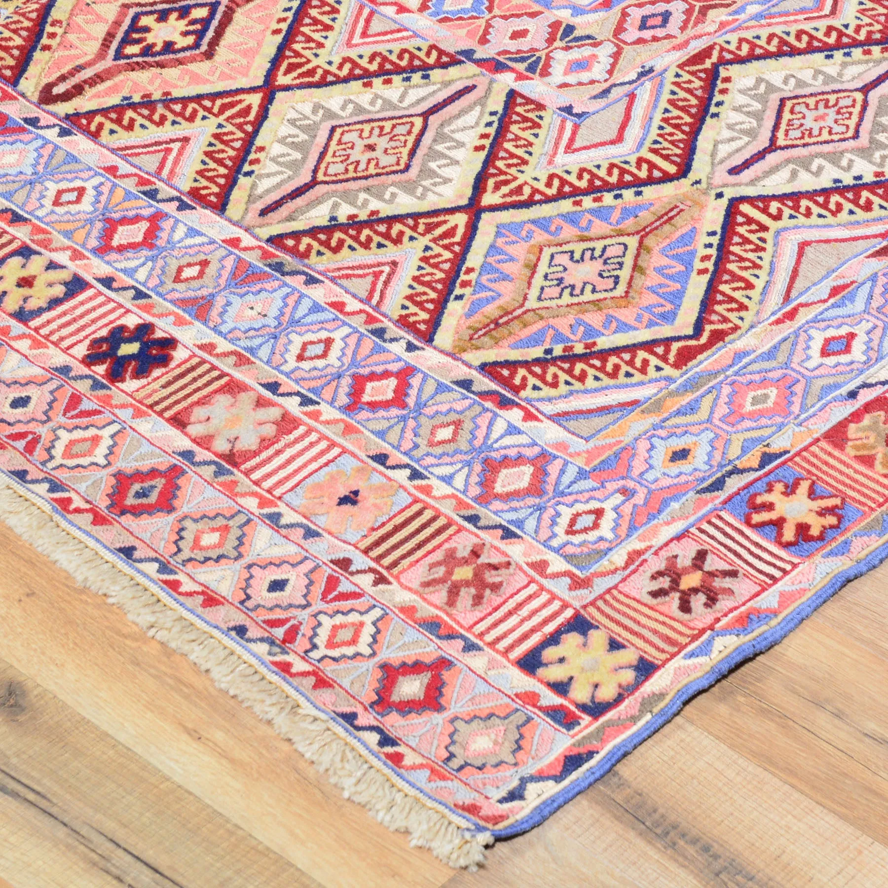 Tribal Handmade Geometric Design Multi-Weave Wool Rug (Size 4.5 X 5.11) Cwrsf-1140