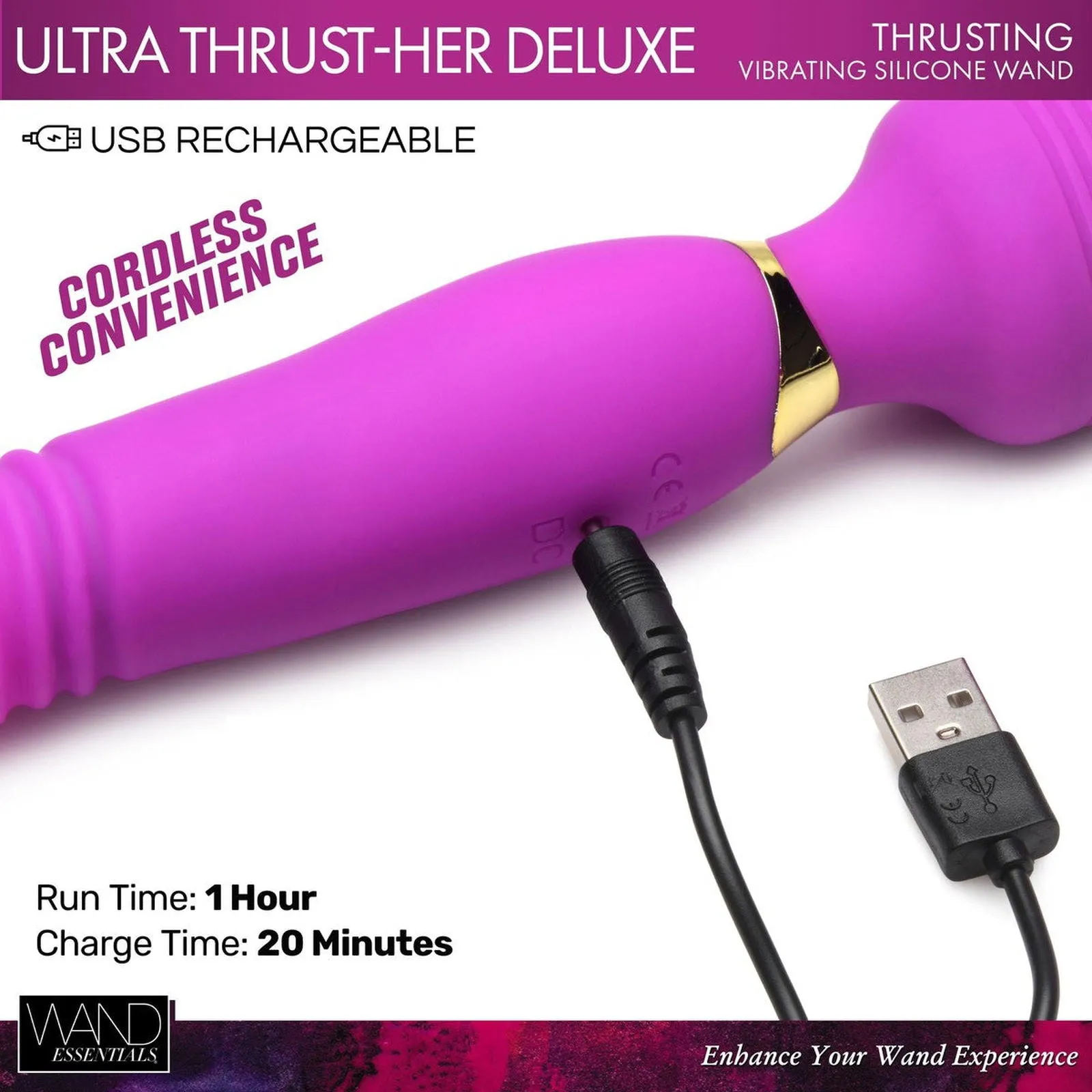 Ultra Thrust-her Deluxe Thrusting Vibrating Silicone Wand