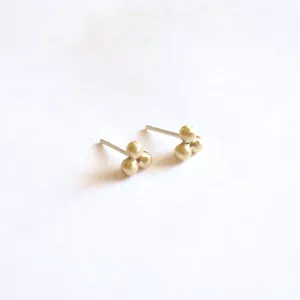 Understated and Stylish Hand-Made Three Ball Stud Earrings  - 0243