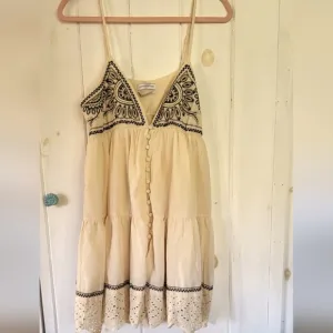 Urban Outfitters Boho-Chic Embroidered Ruffle Mini Dress