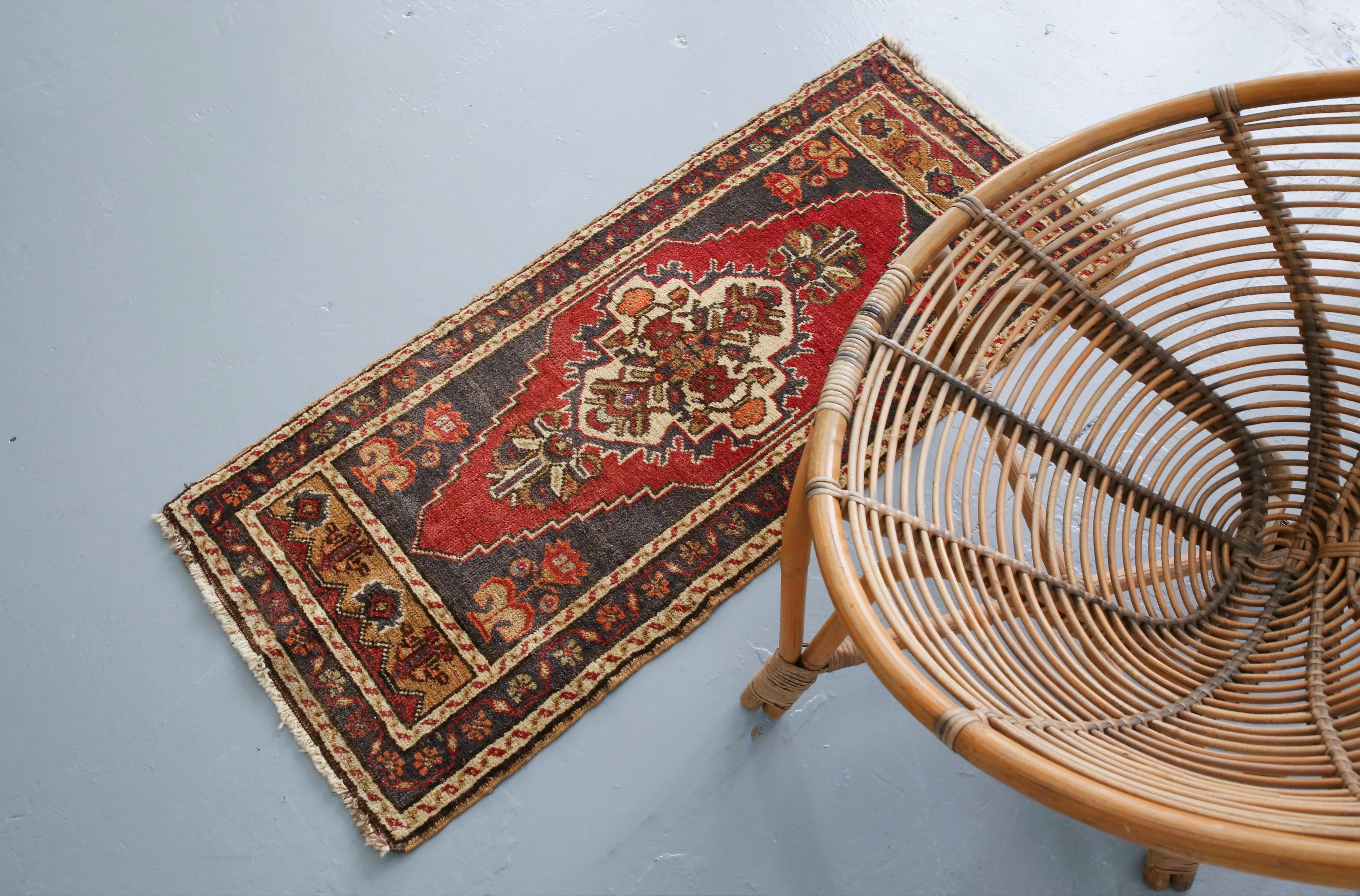 Vintage Mini Turkish Rug 1.8ftx3.5ft