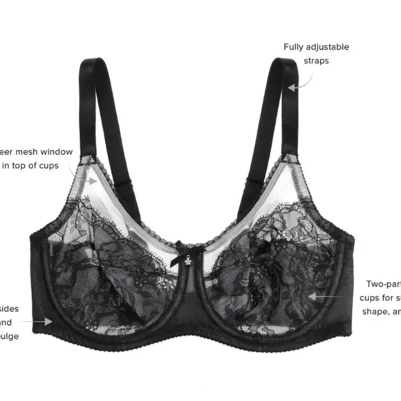 Wacoal Bundle Capuccino and Black Retro Chic Full Figure Underwire Bras 34DD