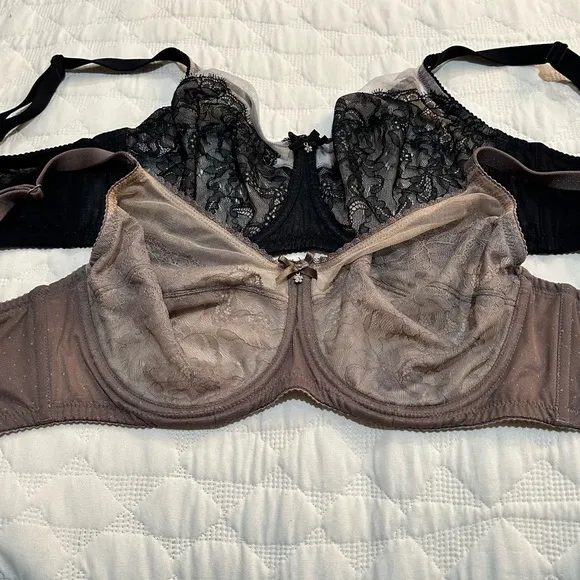 Wacoal Bundle Capuccino and Black Retro Chic Full Figure Underwire Bras 34DD