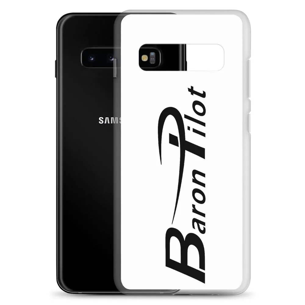 White Baron Pilot Samsung (All S10 Versions) Phone Case - Black Font