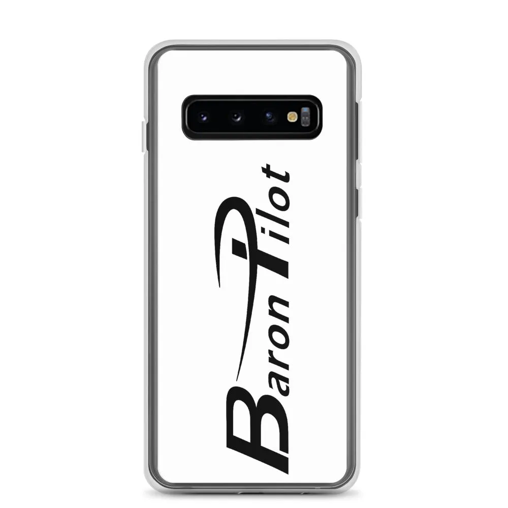 White Baron Pilot Samsung (All S10 Versions) Phone Case - Black Font