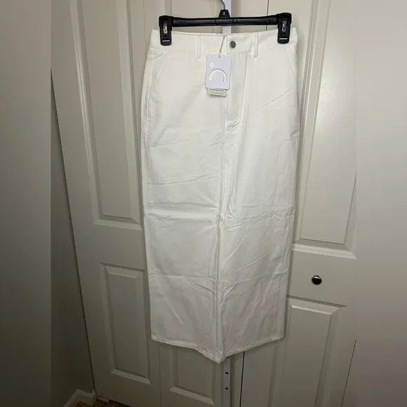 White Denim Skirt