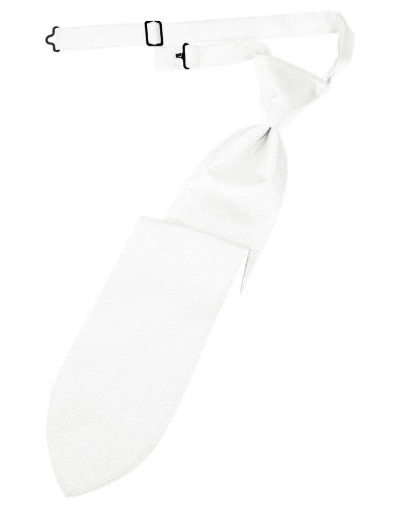 White Herringbone Kids Necktie