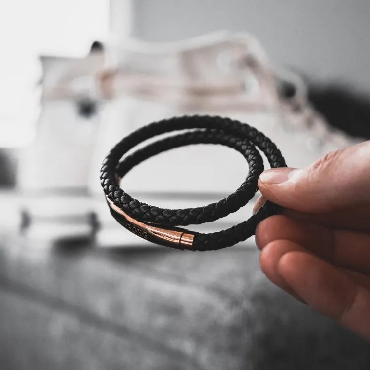 Woven Adjustable Double - RoseGold & Black