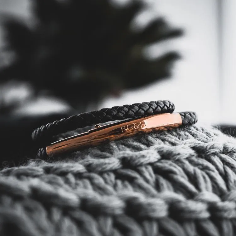 Woven Adjustable Double - RoseGold & Black