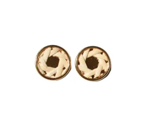 Woven Cane Rattan Post Earrings (WS)