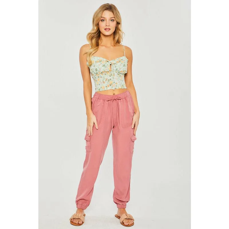 Woven Print Smocked Cami Top