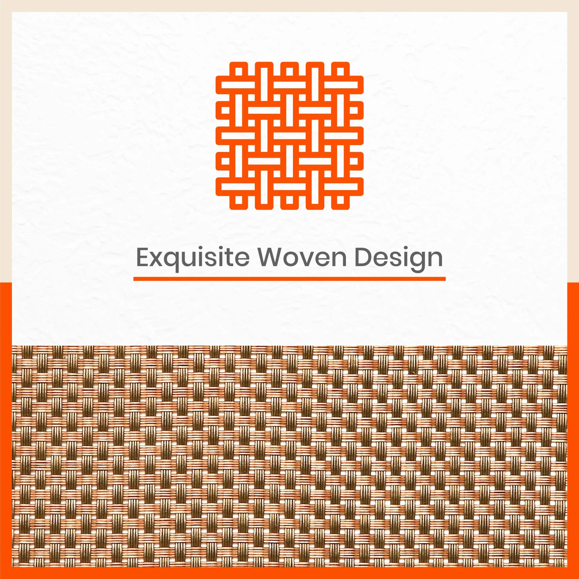 Woven PVC Table Mats / Placemats for Dining Table at Home (Amos - Set of 6)