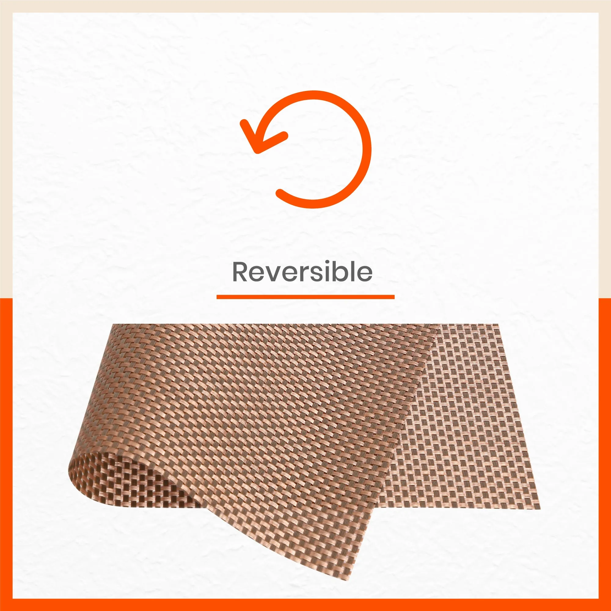 Woven PVC Table Mats / Placemats for Dining Table at Home (Amos - Set of 6)