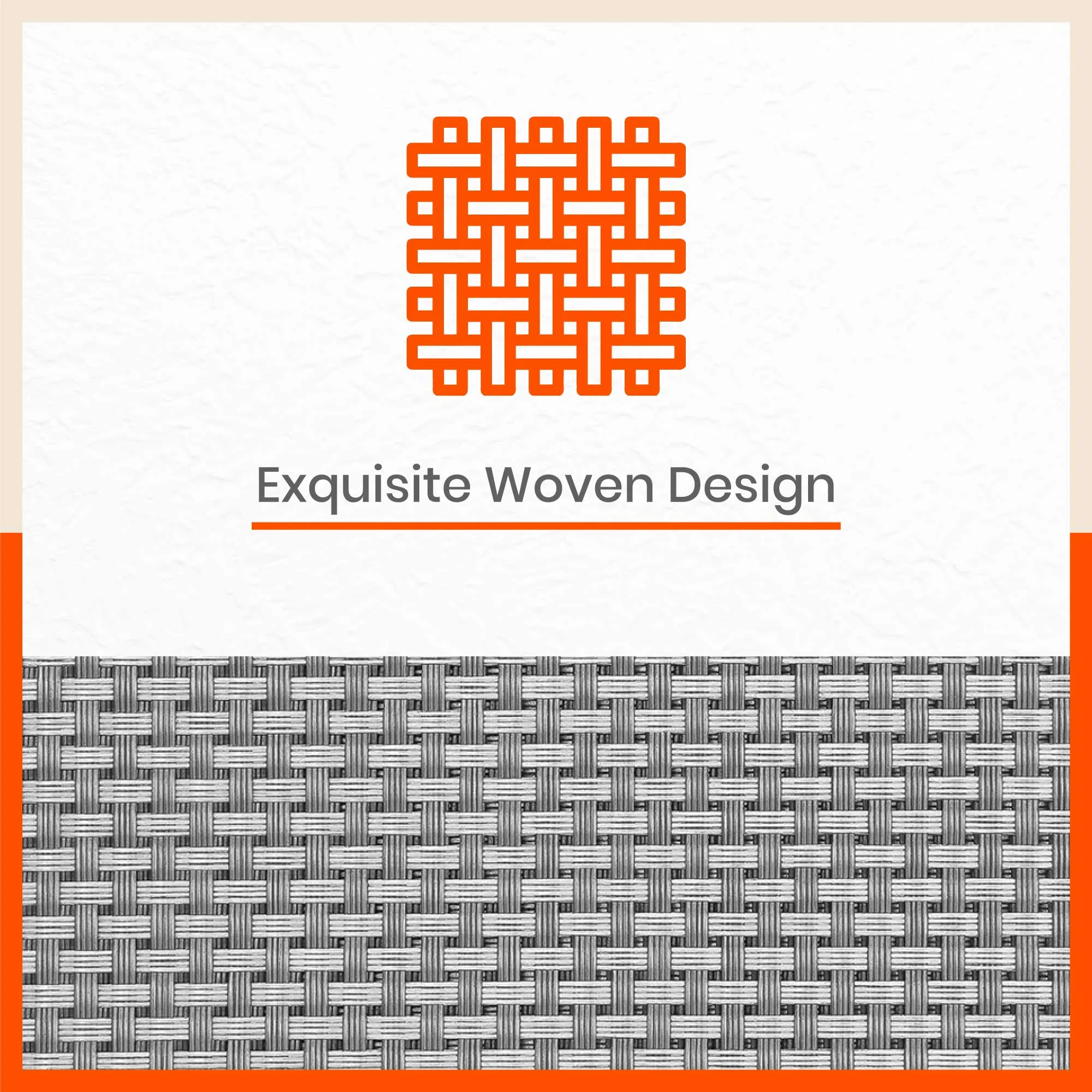 Woven PVC Table mats / Placemats for Dining Table at Home (Arlo - Set of 6)