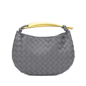 Woven sheepskin Leather golden handle