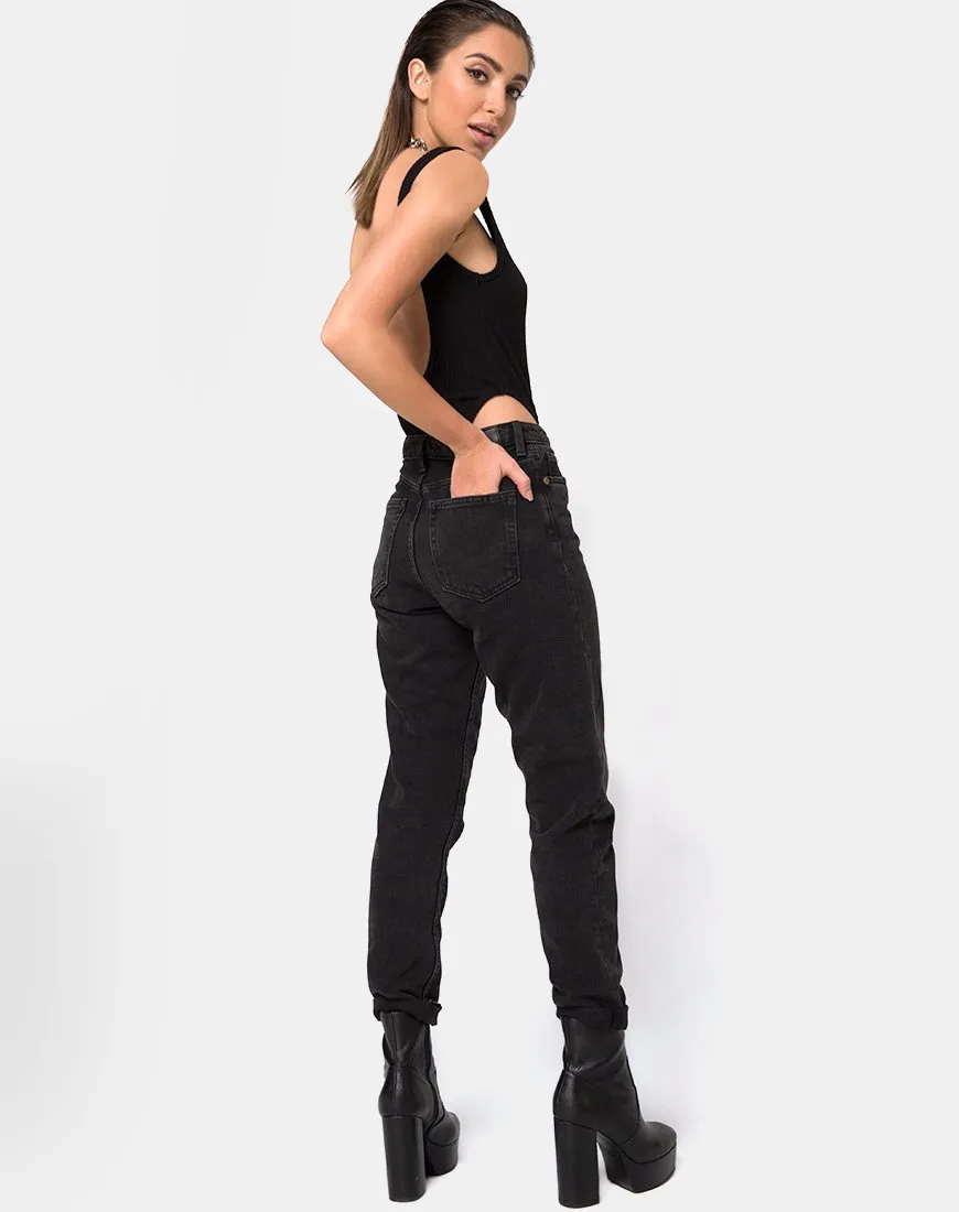 Ziga Cutout Bodice in Rib Black