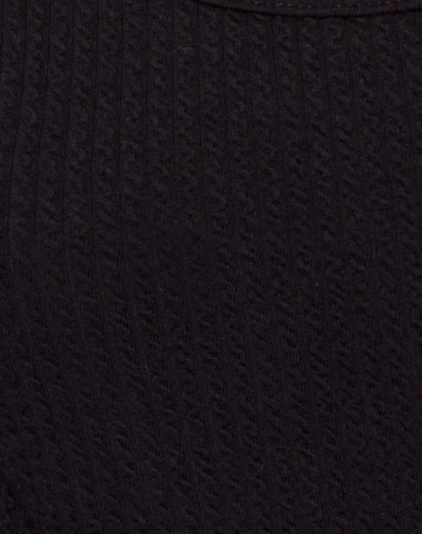 Ziga Cutout Bodice in Rib Black